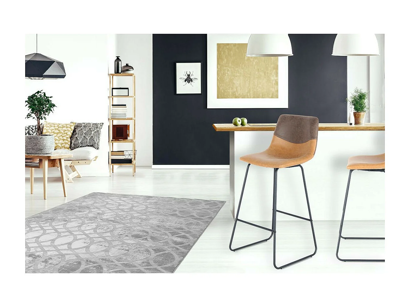 Lot de 2 Tabourets de Bar "Kylie" 103cm Marron & Noir