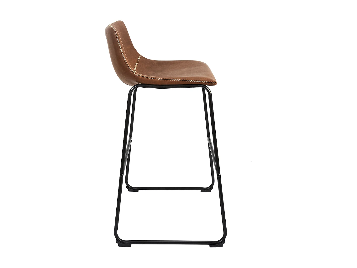 Lot De 2 Tabourets De Bar Pu Indus Marron