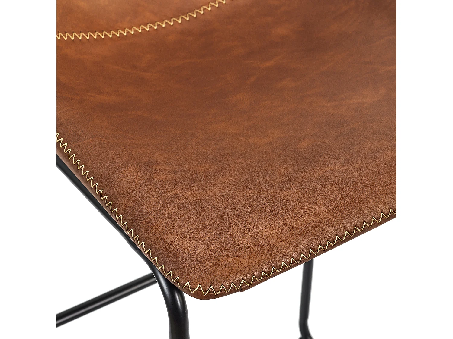 Lot De 2 Tabourets De Bar Pu Indus Marron