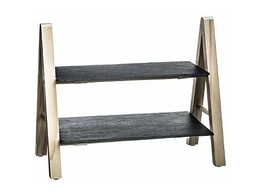 Serviteur À 2 Étages Chevalet "Ardoise" 28cm Noir