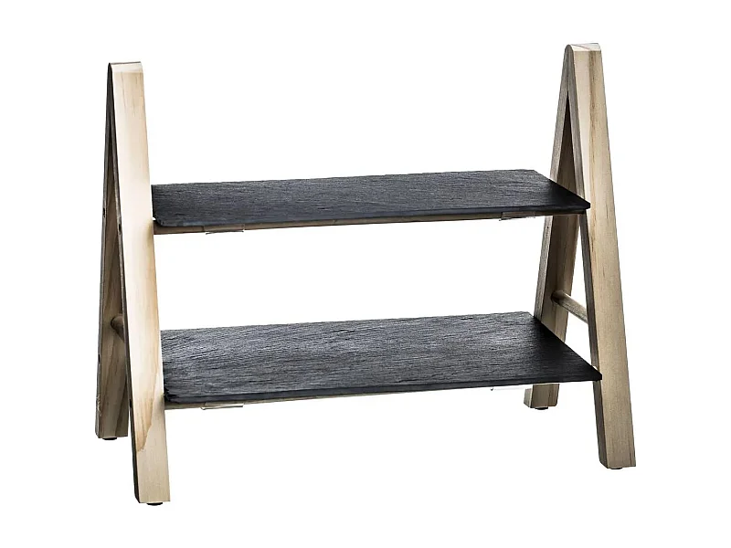 Serviteur À 2 Étages Chevalet "Ardoise" 28cm Noir