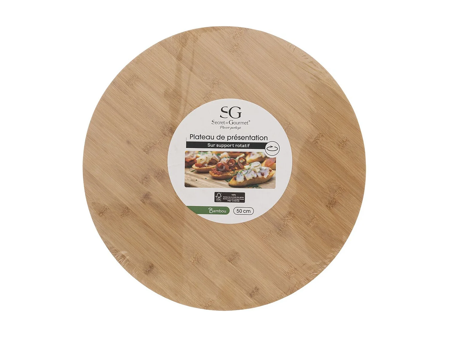 Plateau Tournant "Bambou" 50cm Naturel