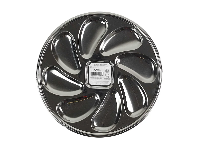 Assiette de Présentation "8 Huîtres" 23cm Argent