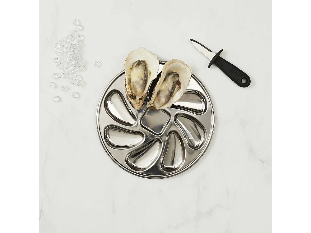 Assiette de Présentation "8 Huîtres" 23cm Argent