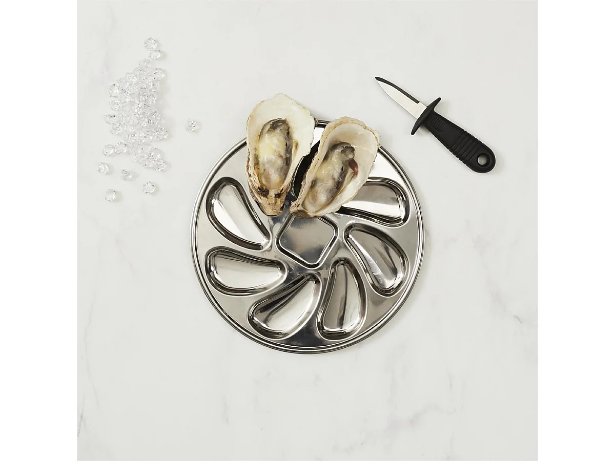 Assiette de Présentation "8 Huîtres" 23cm Argent