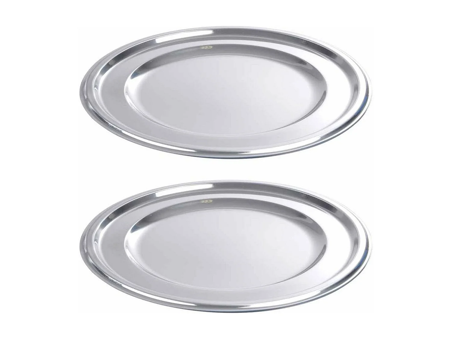 Lot de 2 Plateaux Ronds "Ilona" 30cm Argent
