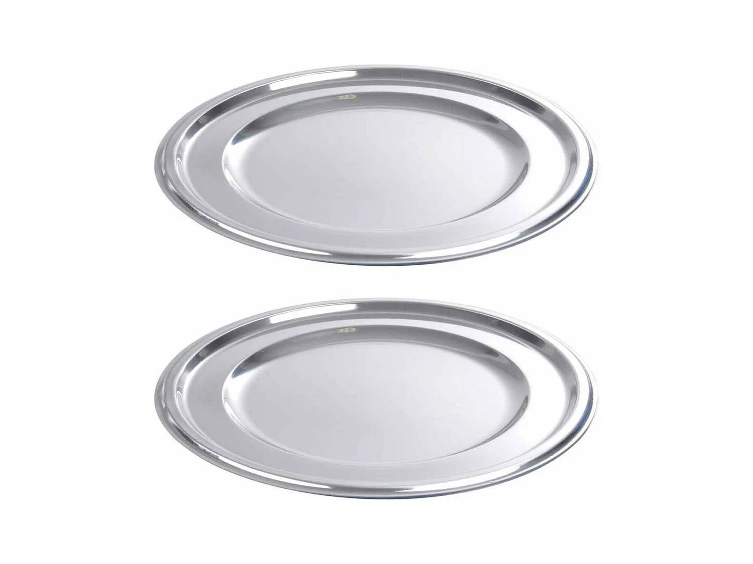Lot de 2 Plateaux Ronds "Ilona" 30cm Argent