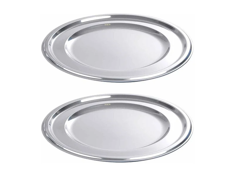 Lot de 2 Plateaux Ronds "Ilona" 30cm Argent