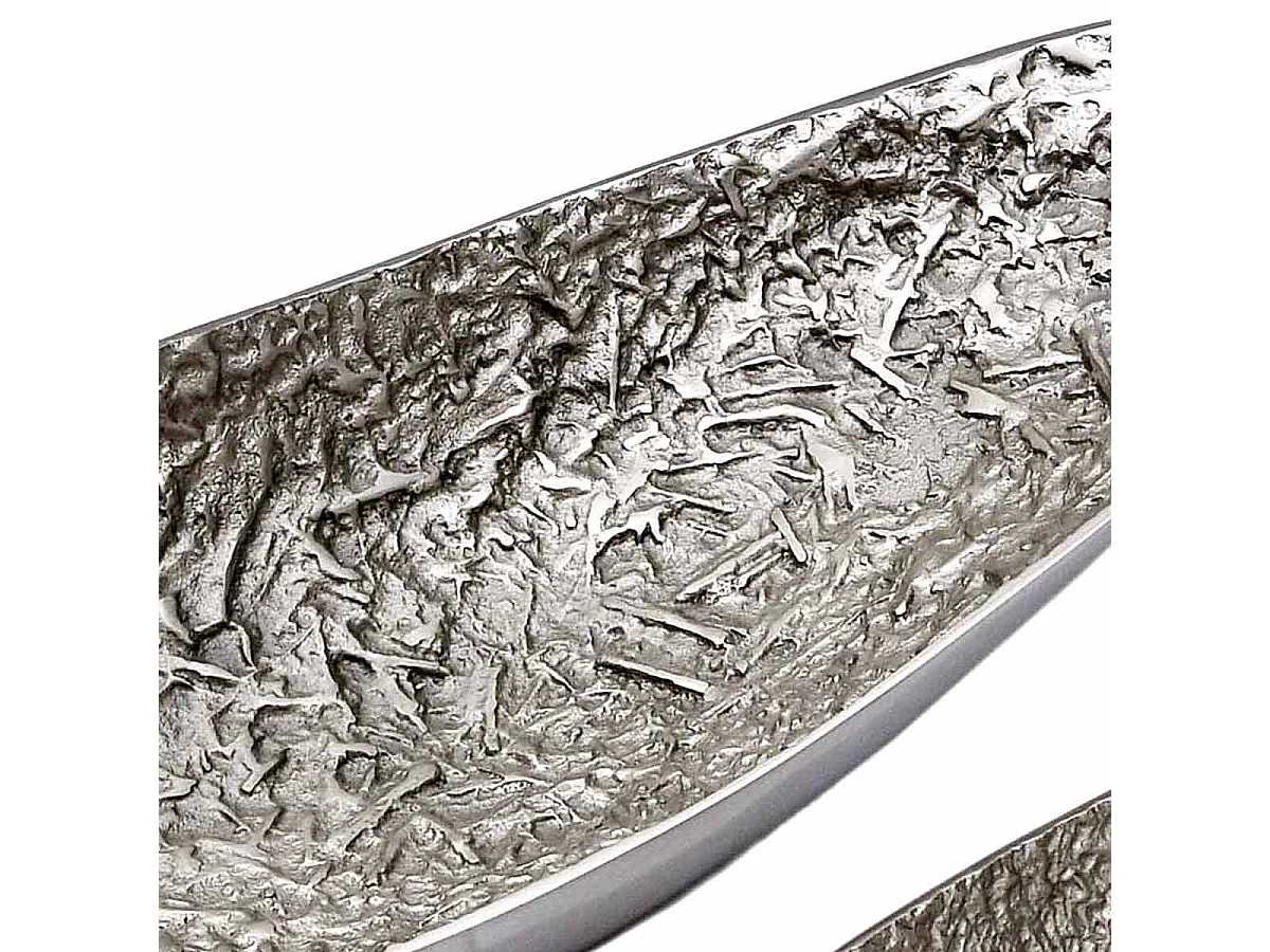 Lot de 2 Plateaux de Présentation "Barque" 76cm Argent