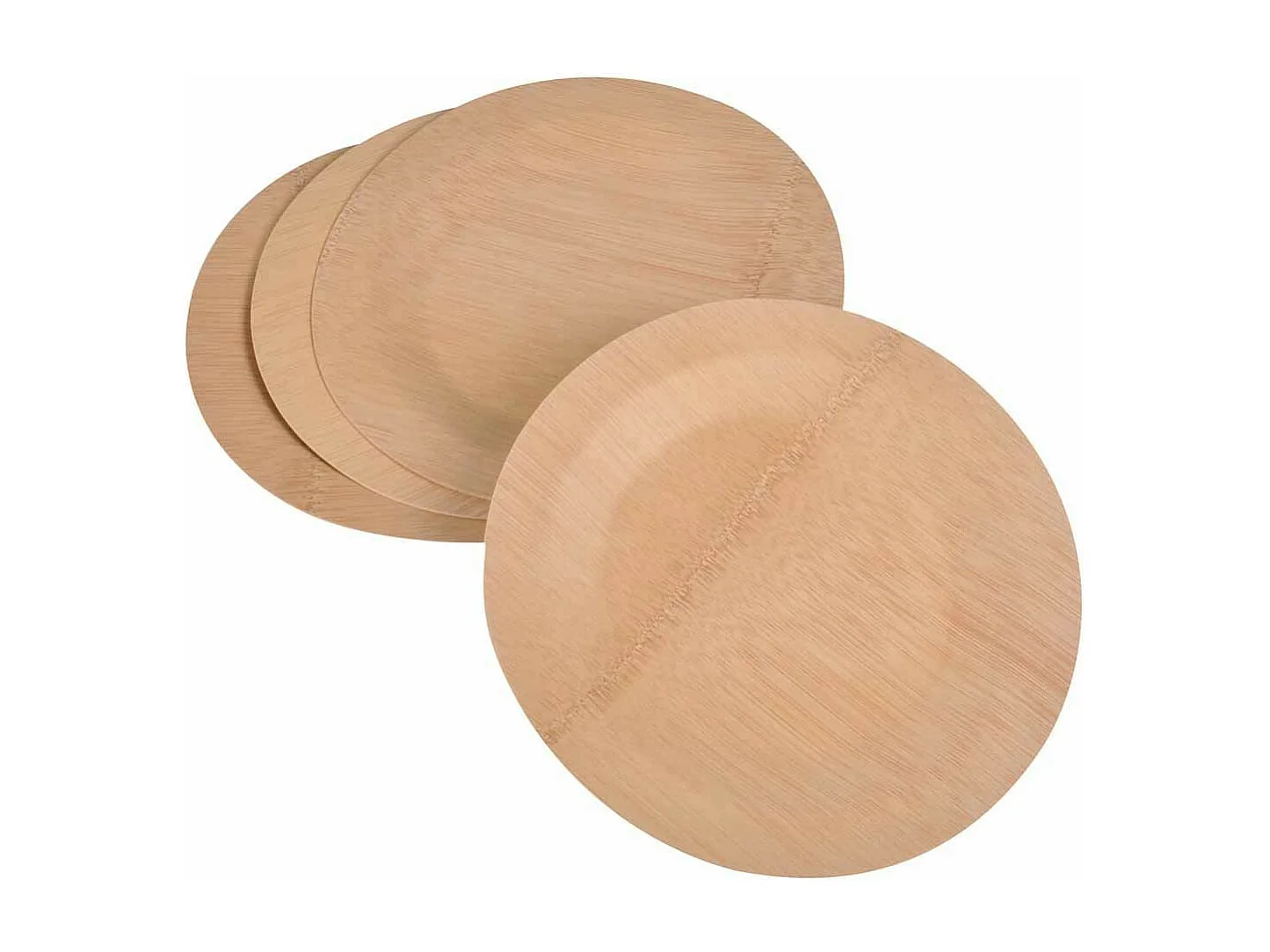 Lot de 4 Plateaux Ronds "Bambou" 28cm Naturel
