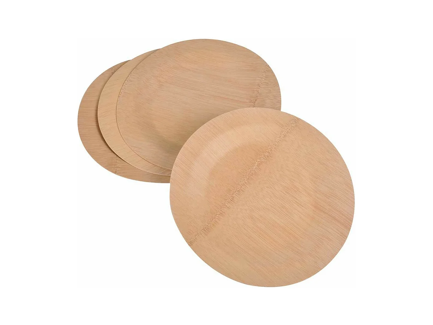 Lot de 4 Plateaux Ronds "Bambou" 28cm Naturel