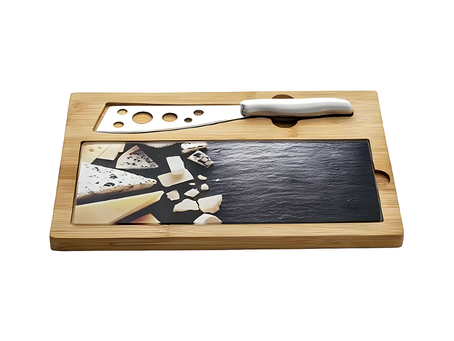 Kit 3 Pièces en Bambou "Fromages" 30cm Naturel