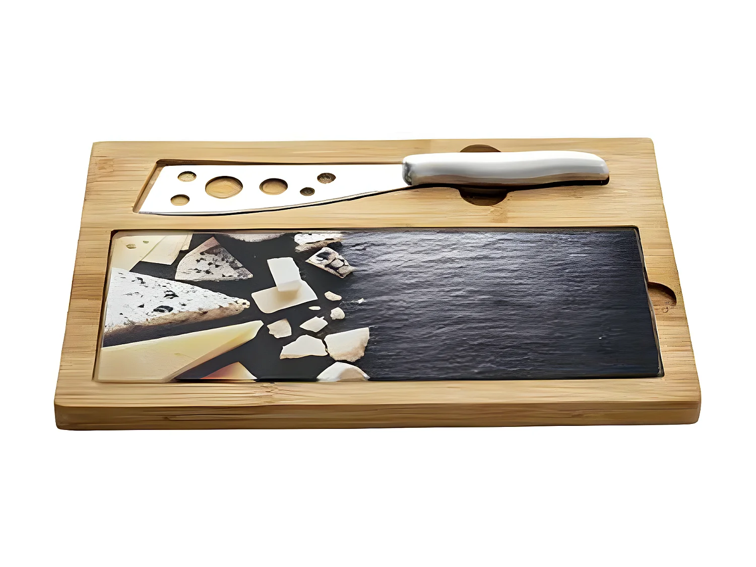 Kit 3 Pièces en Bambou "Fromages" 30cm Naturel