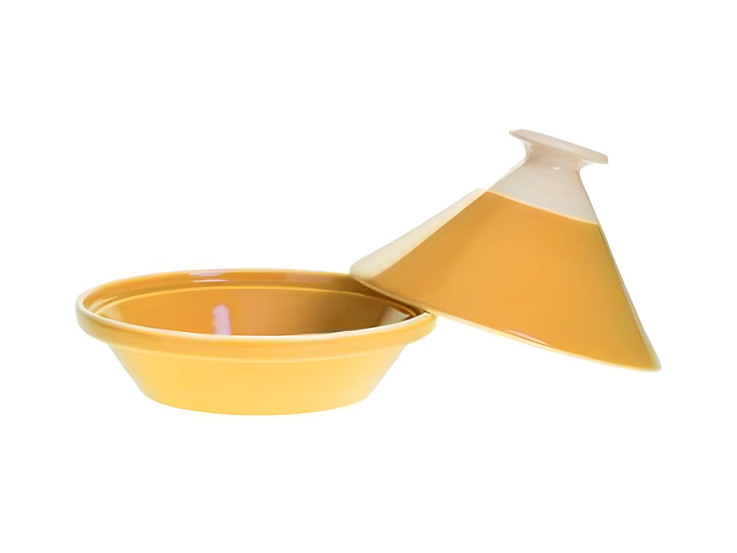 Plat à Tajine en Faïence "Sofia" 27cm Moutarde