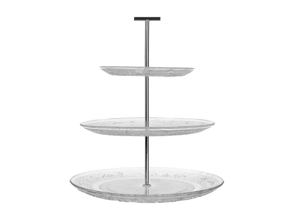 Serviteur à 3 Étages "Renaissance" 33cm Transparent