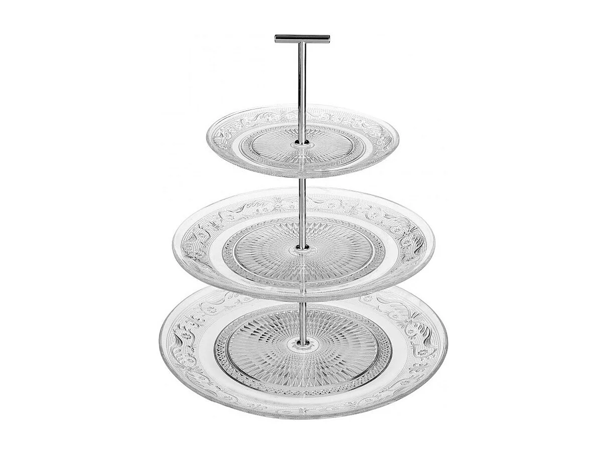 Serviteur à 3 Étages "Renaissance" 33cm Transparent