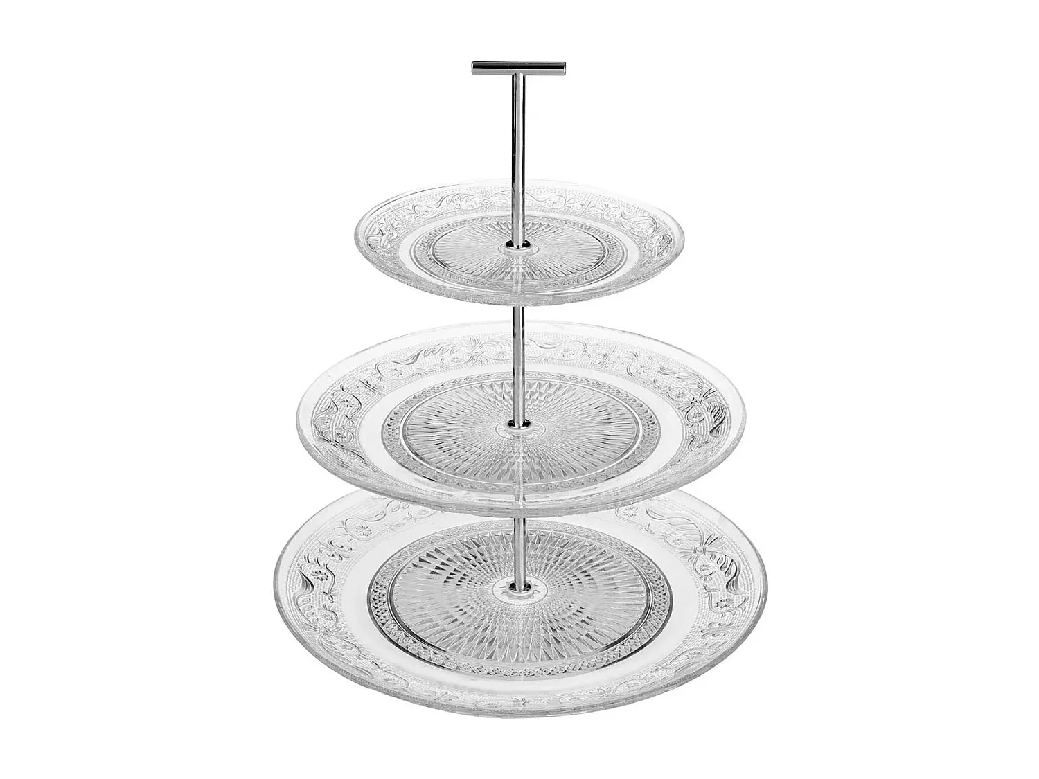 Serviteur à 3 Étages "Renaissance" 33cm Transparent
