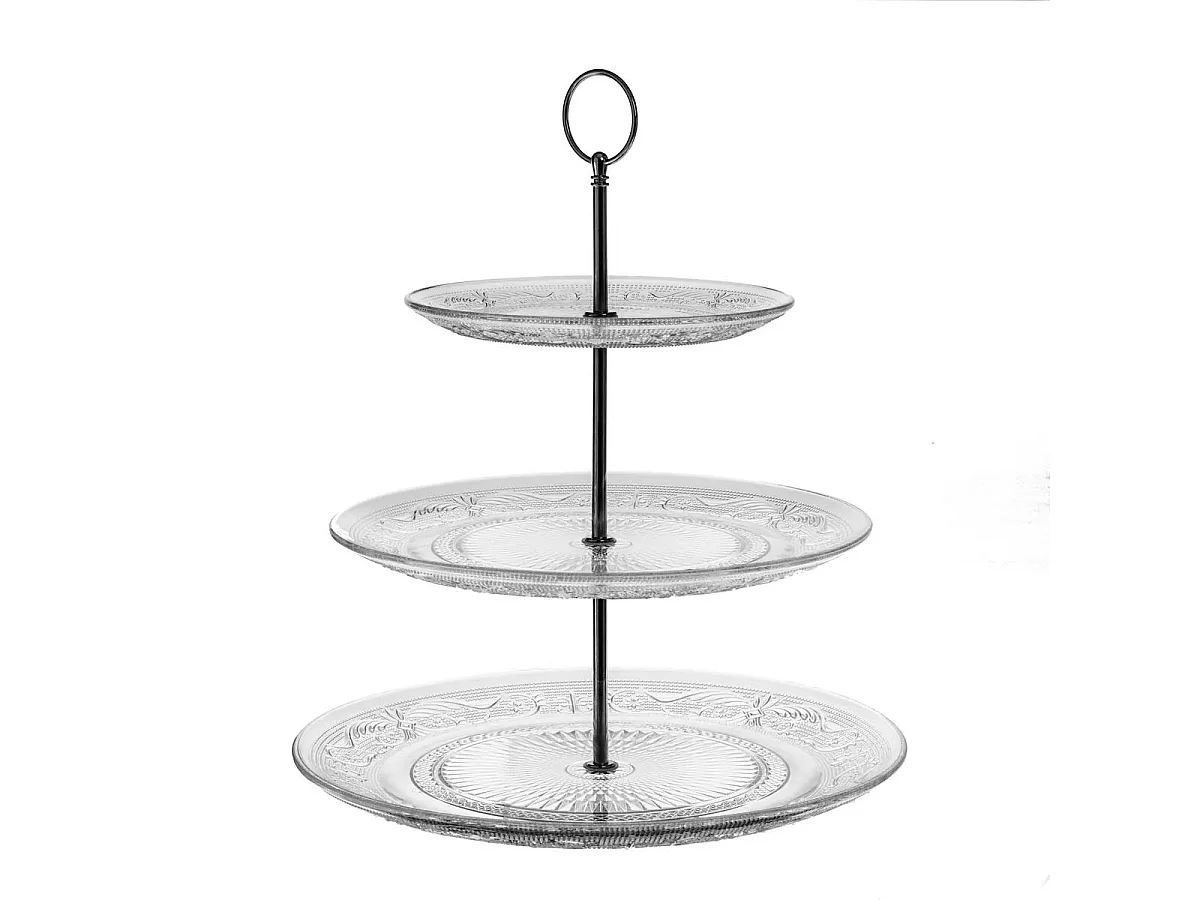 Serviteur à 3 Étages "Renaissance" 33cm Transparent