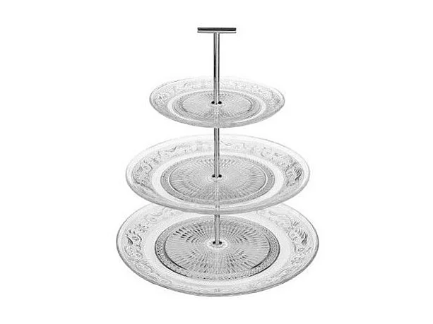 Serviteur à 3 Étages "Renaissance" 33cm Transparent