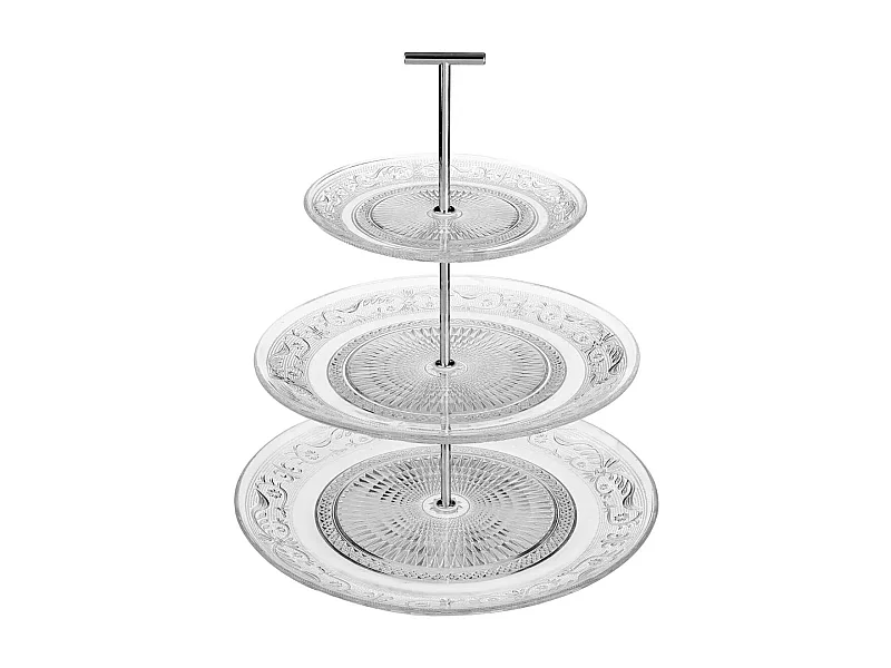 Serviteur à 3 Étages "Renaissance" 33cm Transparent