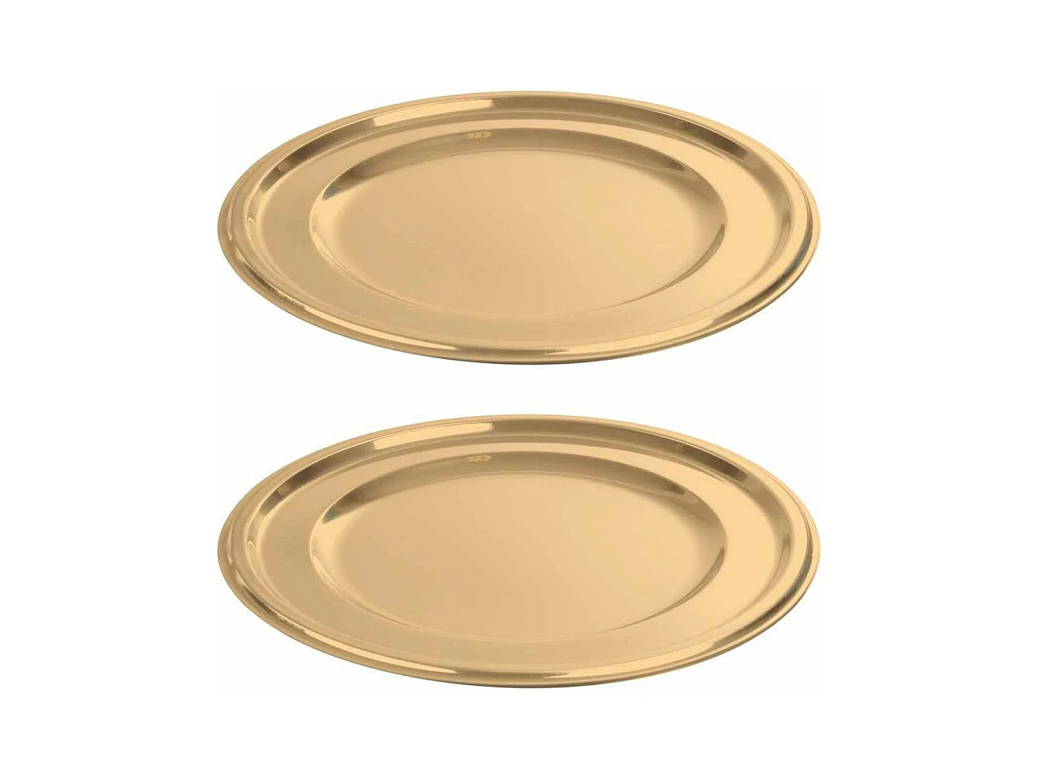 Lot de 2 Plateaux Ronds "Ilona" 30cm Or
