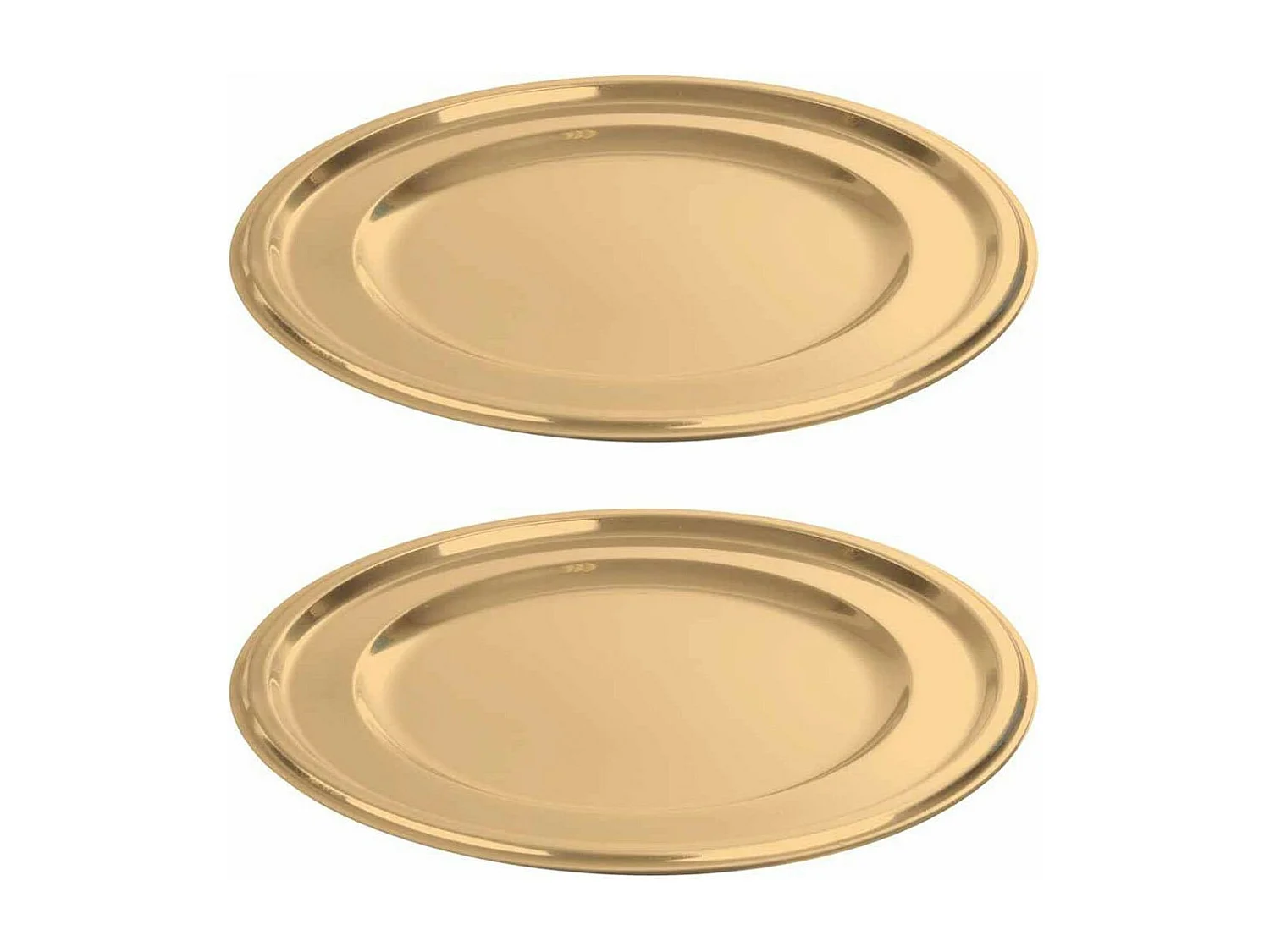 Lot de 2 Plateaux Ronds "Ilona" 30cm Or