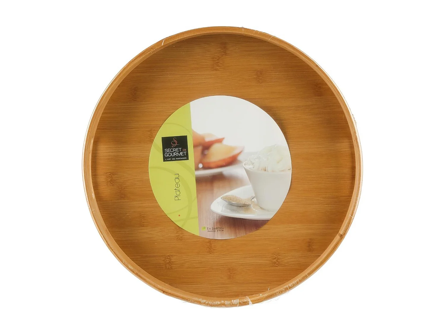 Plateau de Service Rond "Bambou" 40cm Naturel