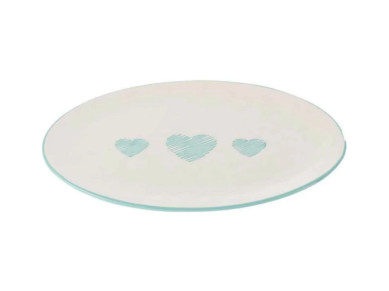 Plat de Présentation "Simano" 40cm Blanc & Azur
