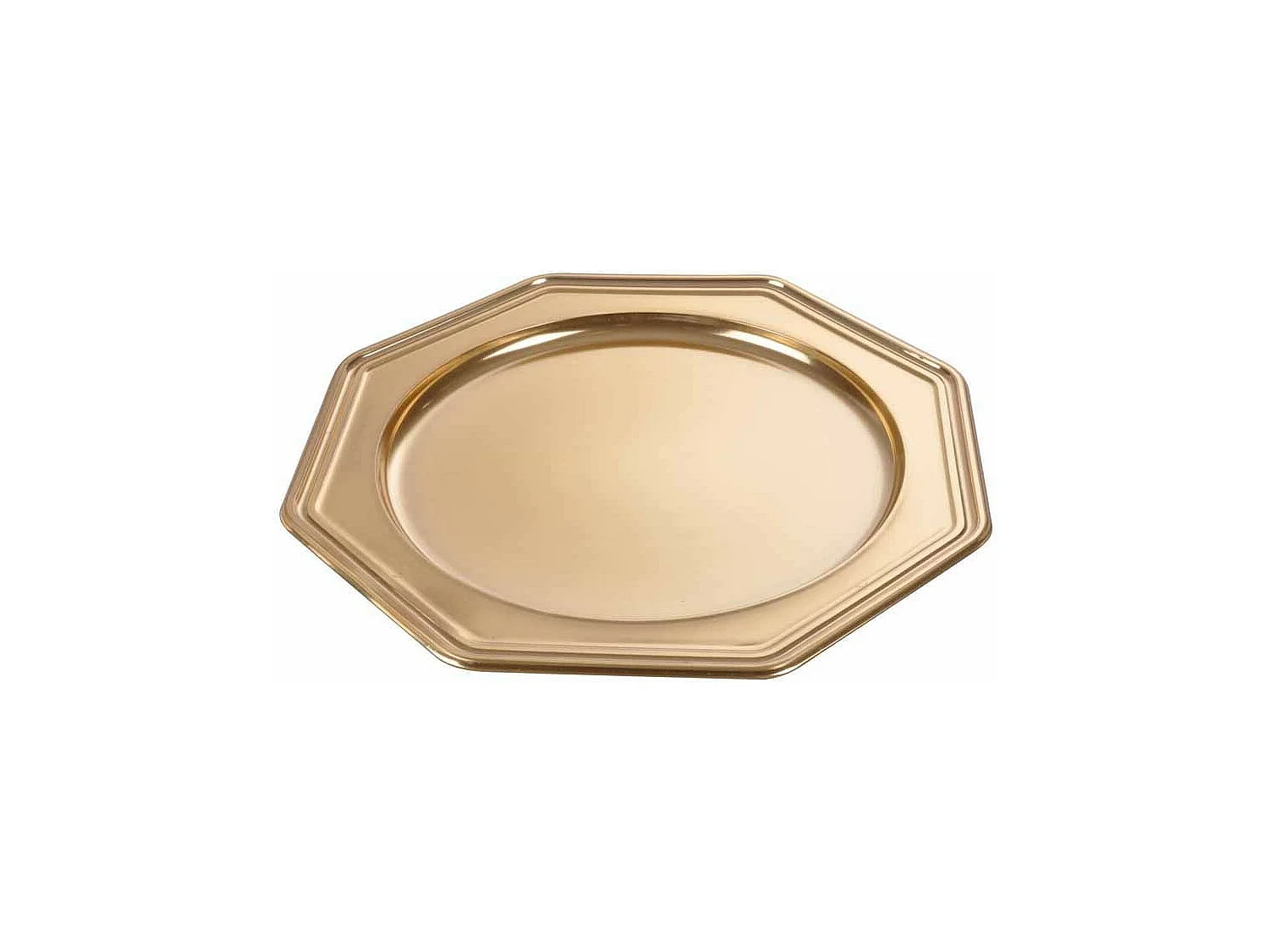 Lot de 2 Plateaux Déco "Octogonaux" 30cm Or