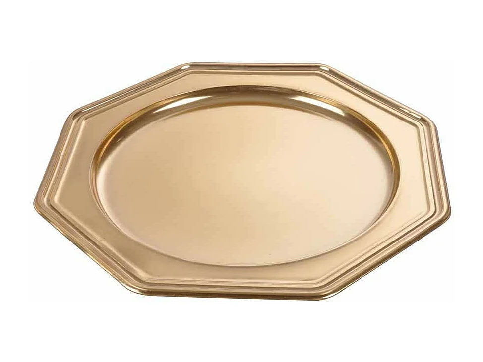 Lot de 2 Plateaux Déco "Octogonaux" 30cm Or