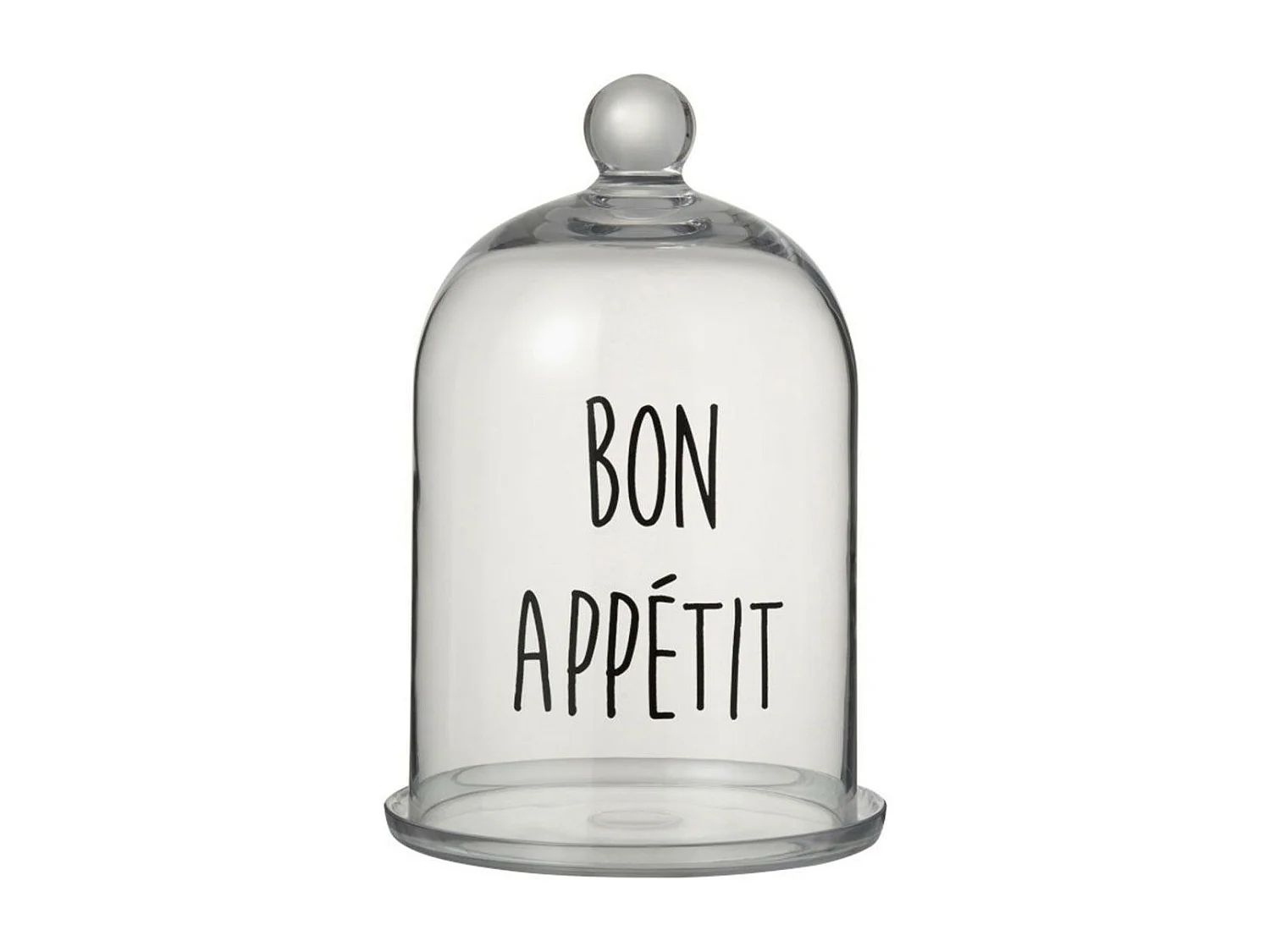 Cloche en Verre "Bon Appétit" 31cm Transparent