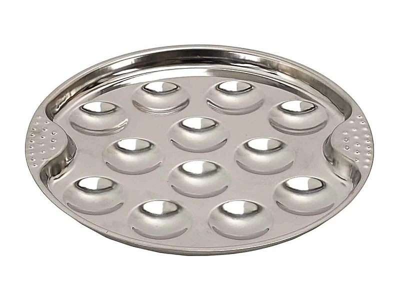 Assiette pour Escargots "12 Pièces" 19cm Argent