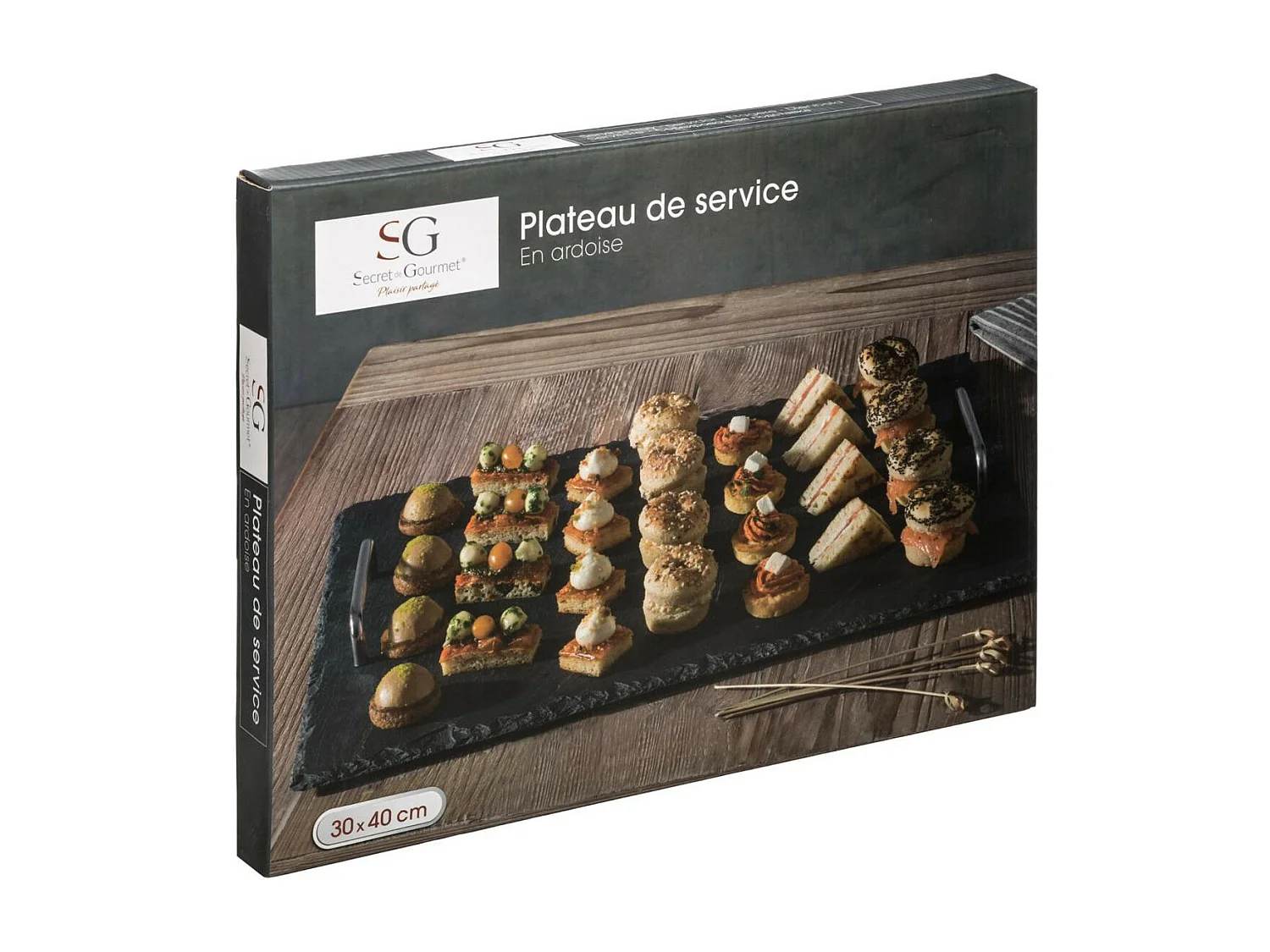 Plateau de Présentation "Ardoise" 40cm Gris