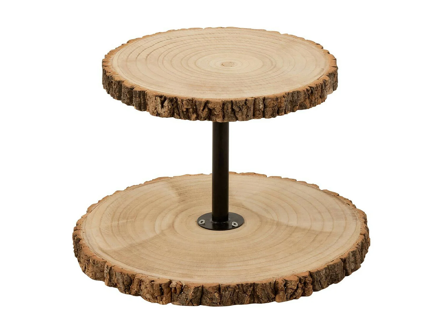 Plateau 2 Niveaux "Tronc en Bois" 42cm Naturel