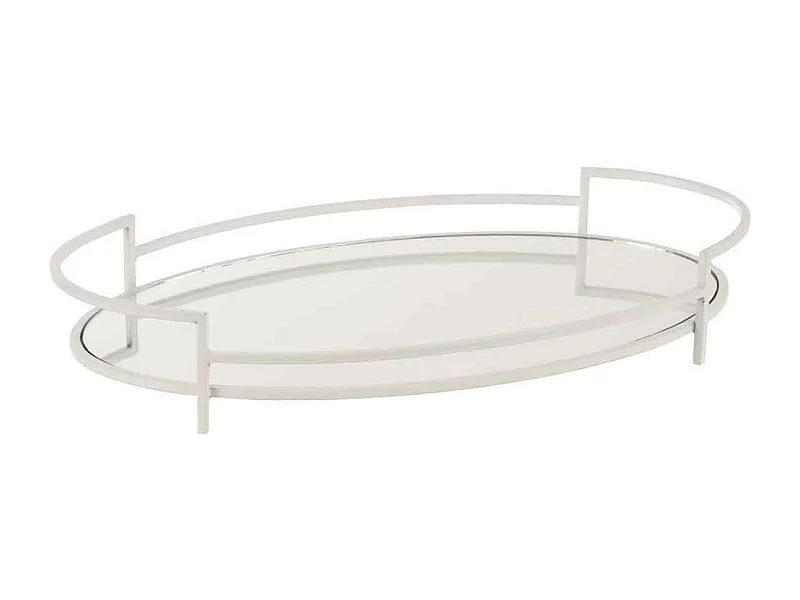 Plat de Présentation en Verre "Ovale" 50cm Blanc