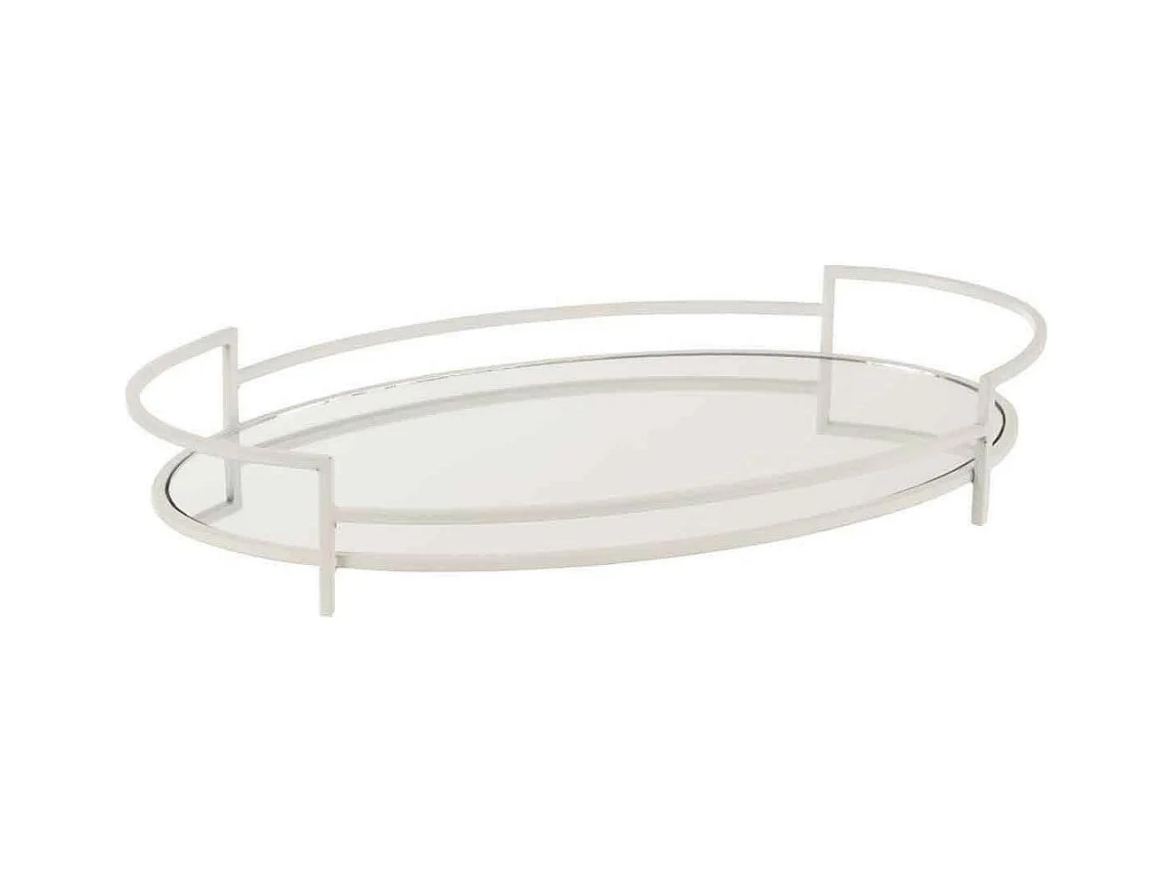 Plat de Présentation en Verre "Ovale" 50cm Blanc