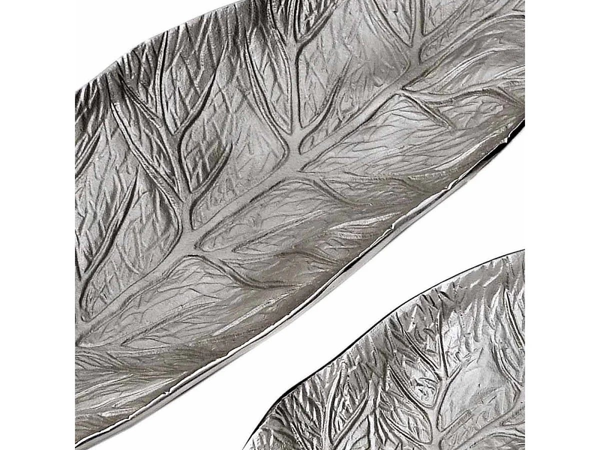 Lot de 3 Plateaux de Présentation "Leaf" 64cm Argent