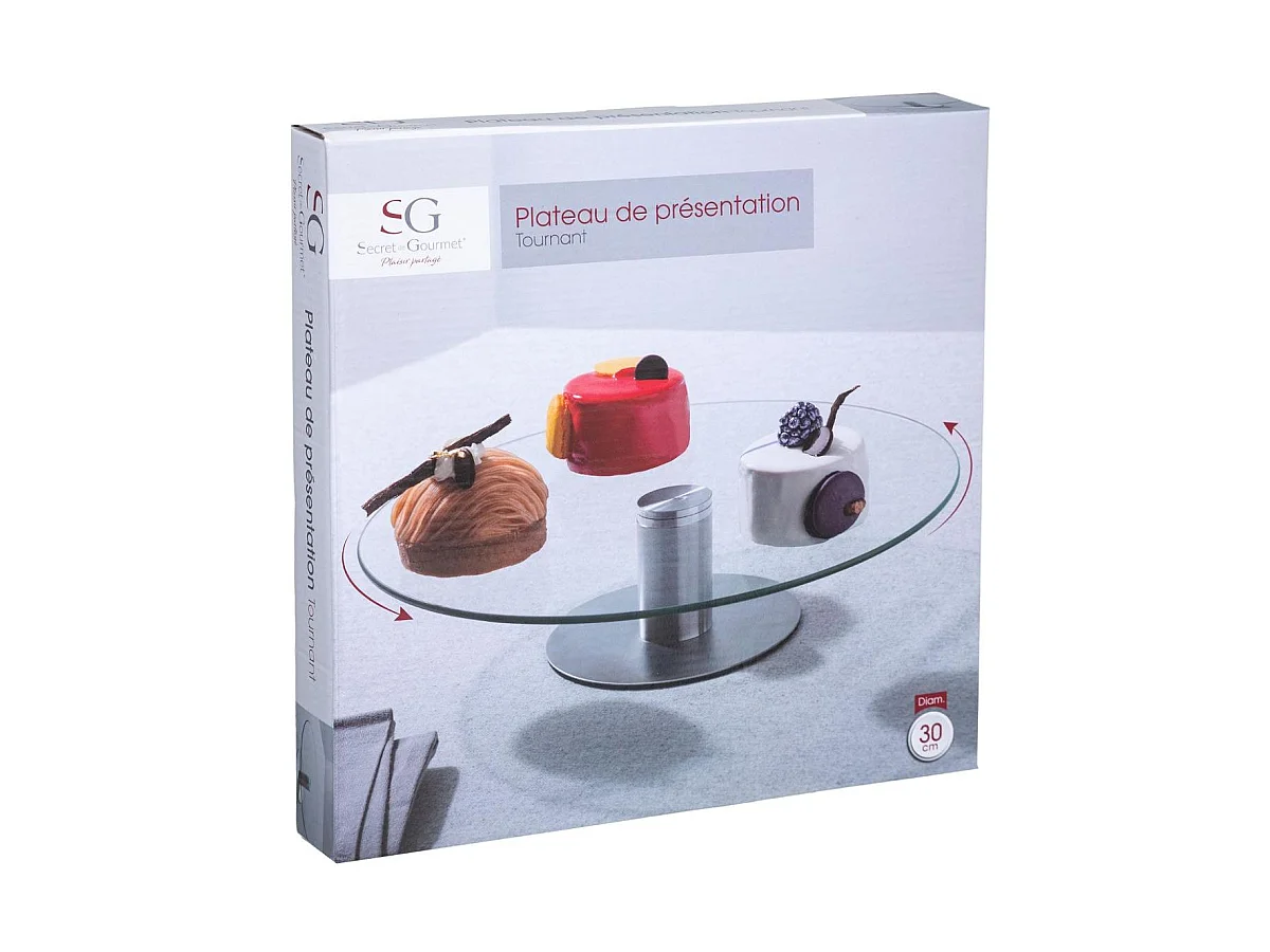 Plateau Tournant Verre "Glass" 30cm Transparent
