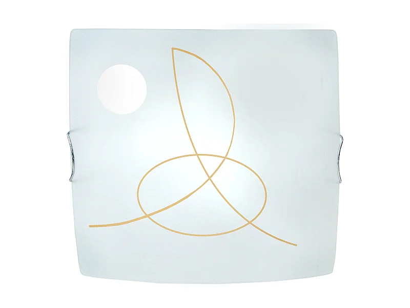 Plafonnier TOSEL ,verre,Jaune ,H10xD30xP30cm