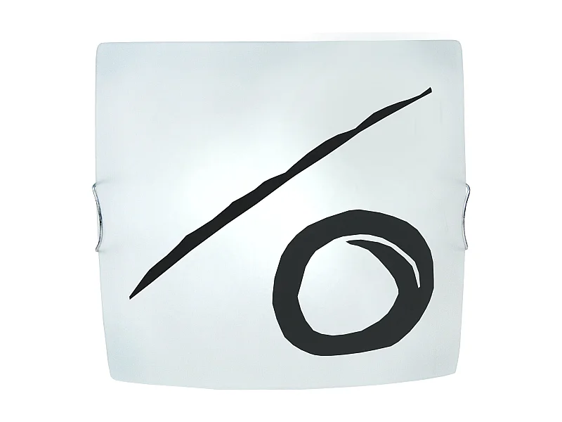 Plafón TOSEL ,vidrio,Negro ,A22xD35xP35cm