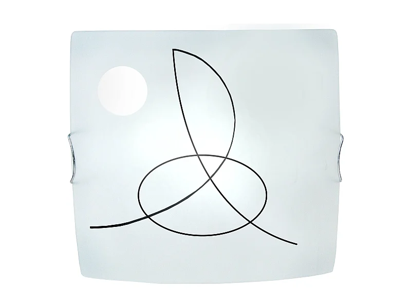 Plafonnier TOSEL ,verre,Noir ,H 15x D30xP30 cm