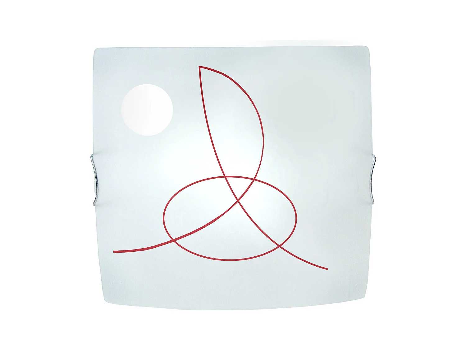 Plafonnier TOSEL ,verre,Rouge ,H15x D30xP30cm