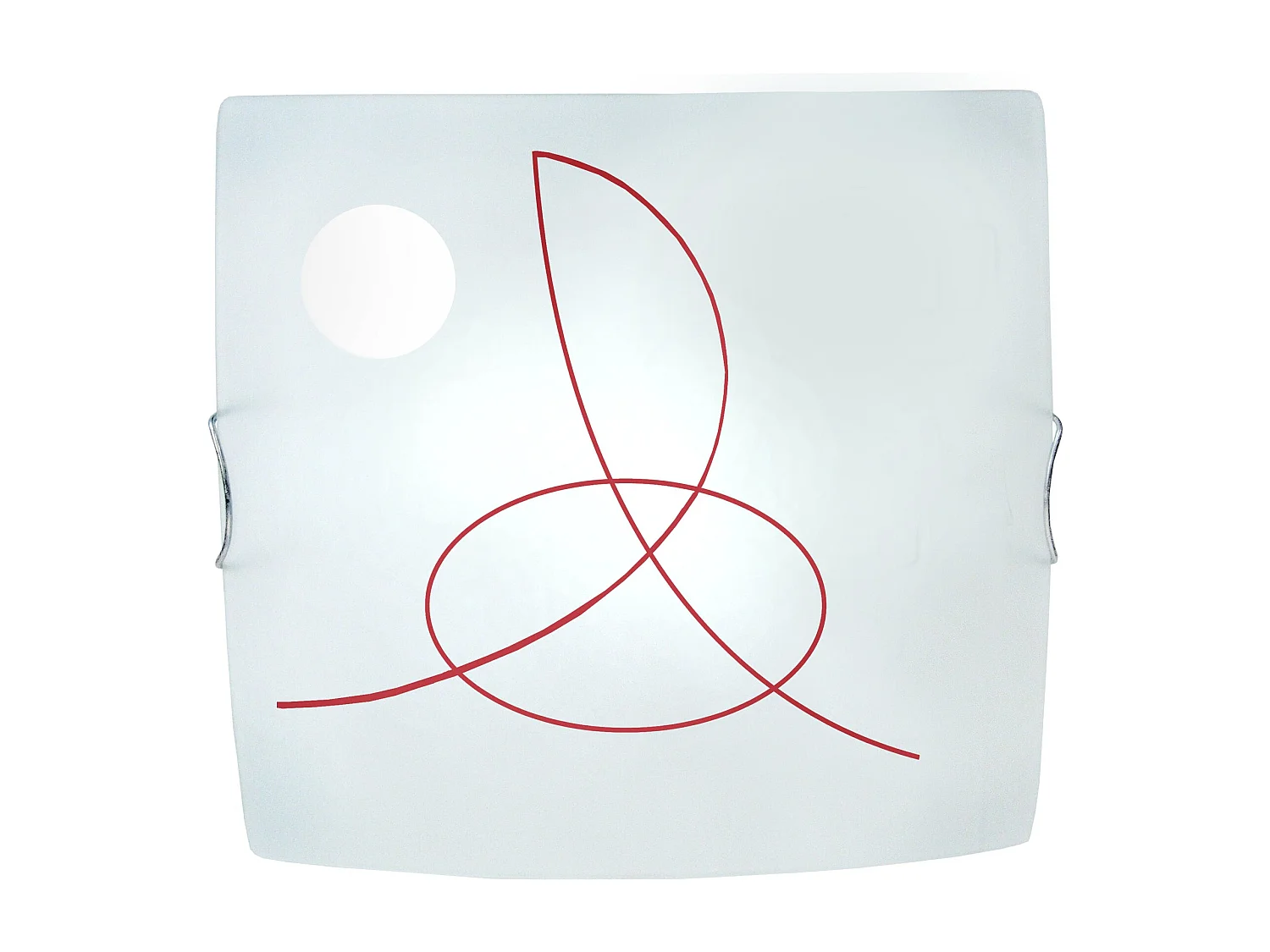 Plafón TOSEL ,vidrio,Rojo,A15x D30xP30cm