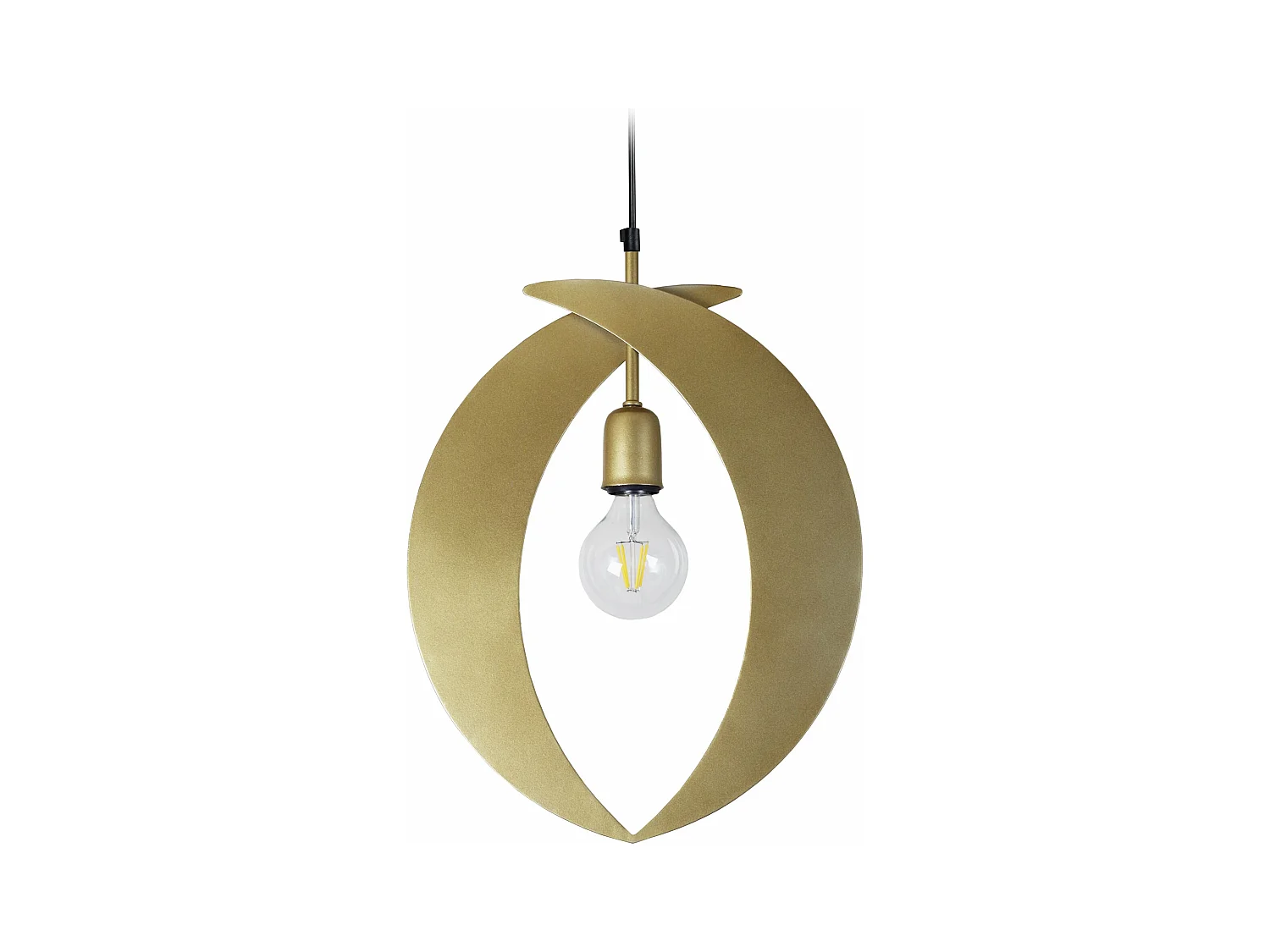 Suspension ovale métal  doré 80 cm.