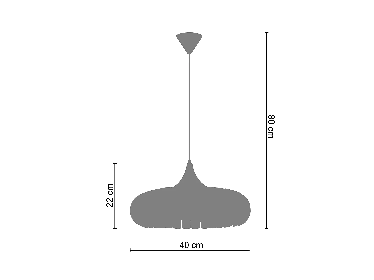 Lampadario a sospensione metallo minareto TIAGO 400 S oro  D'40cm
