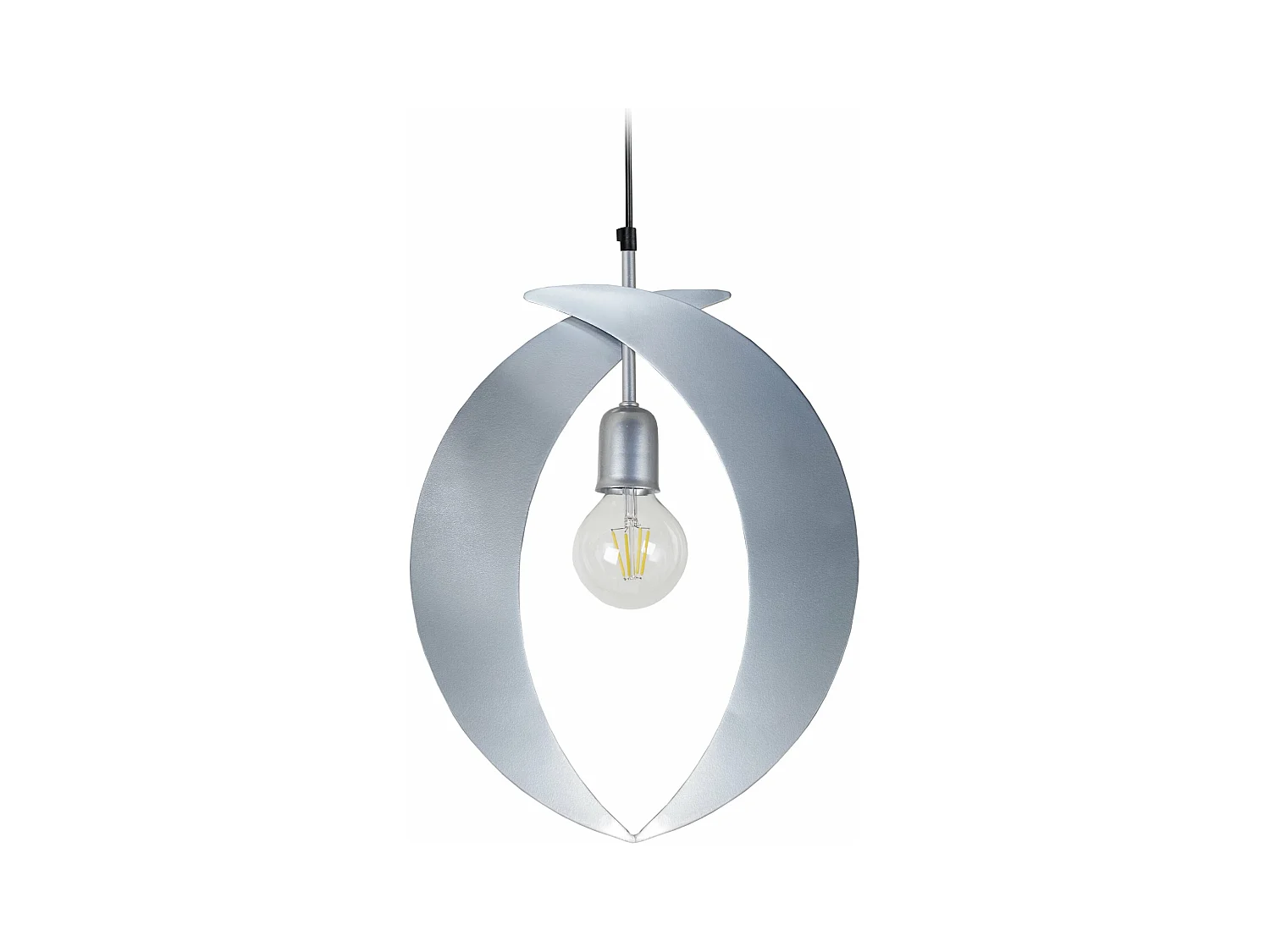 Suspension ovale métal aluminium 80 cm.
