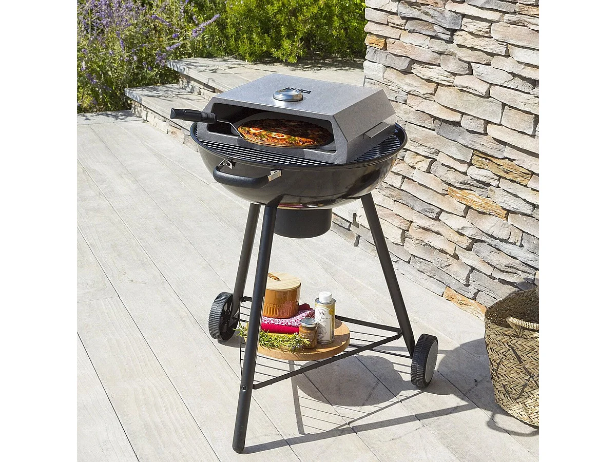 Four à Pizza "Pierre en Céramique" 44cm Noir