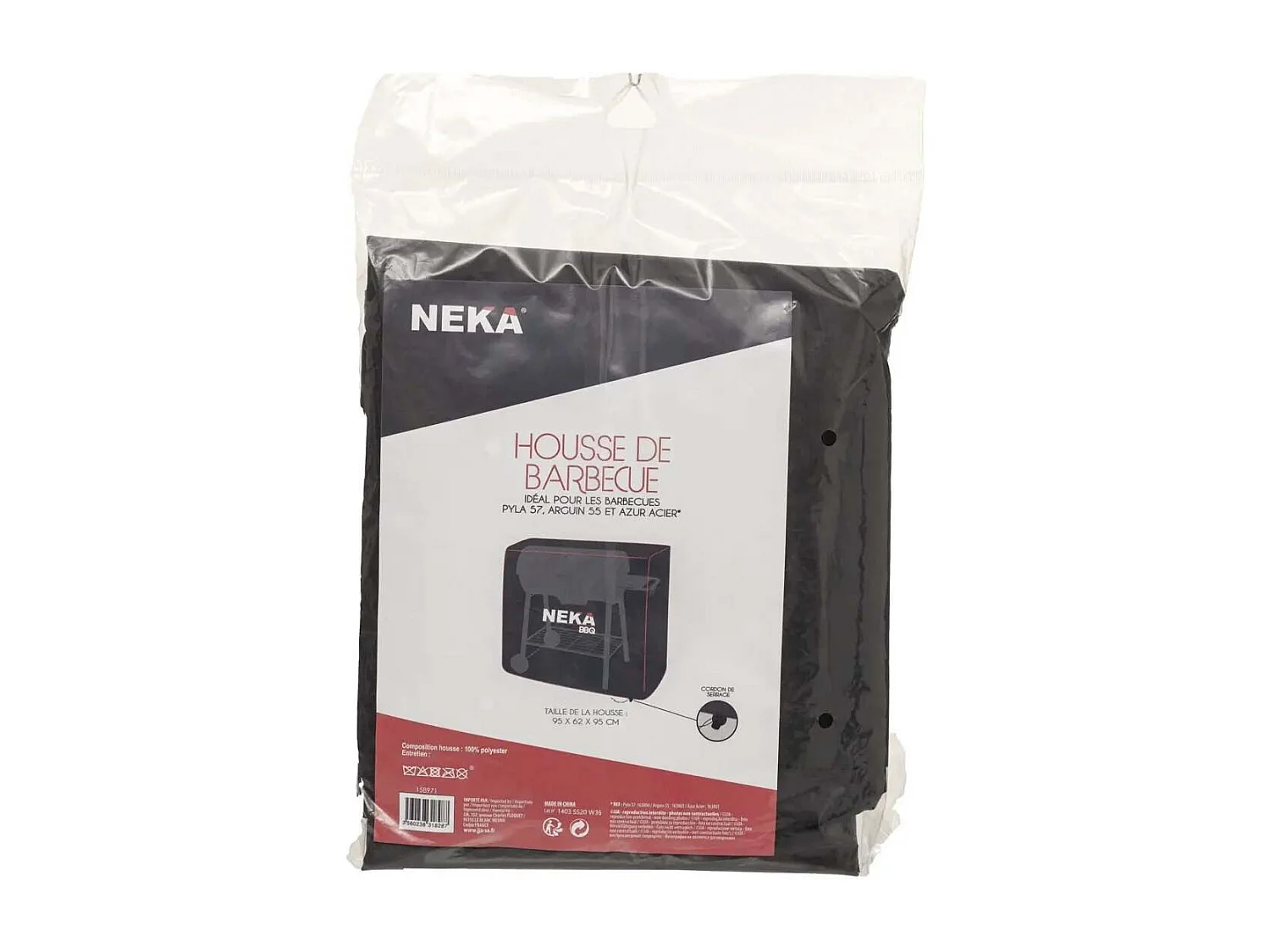 Housse de Protection "Barbecue" 62x95cm Noir