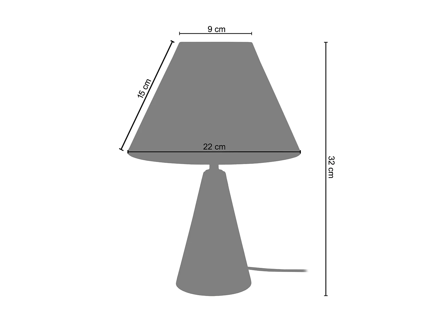 Abajur TOSEL LOT tecido coluna branco D30 x  H50  cm