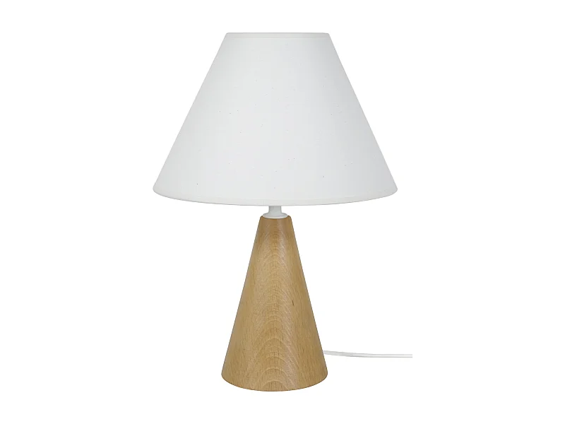 Lampe de Chevet TOSEL ,bois,naturel, H 32xD22x P 22cm